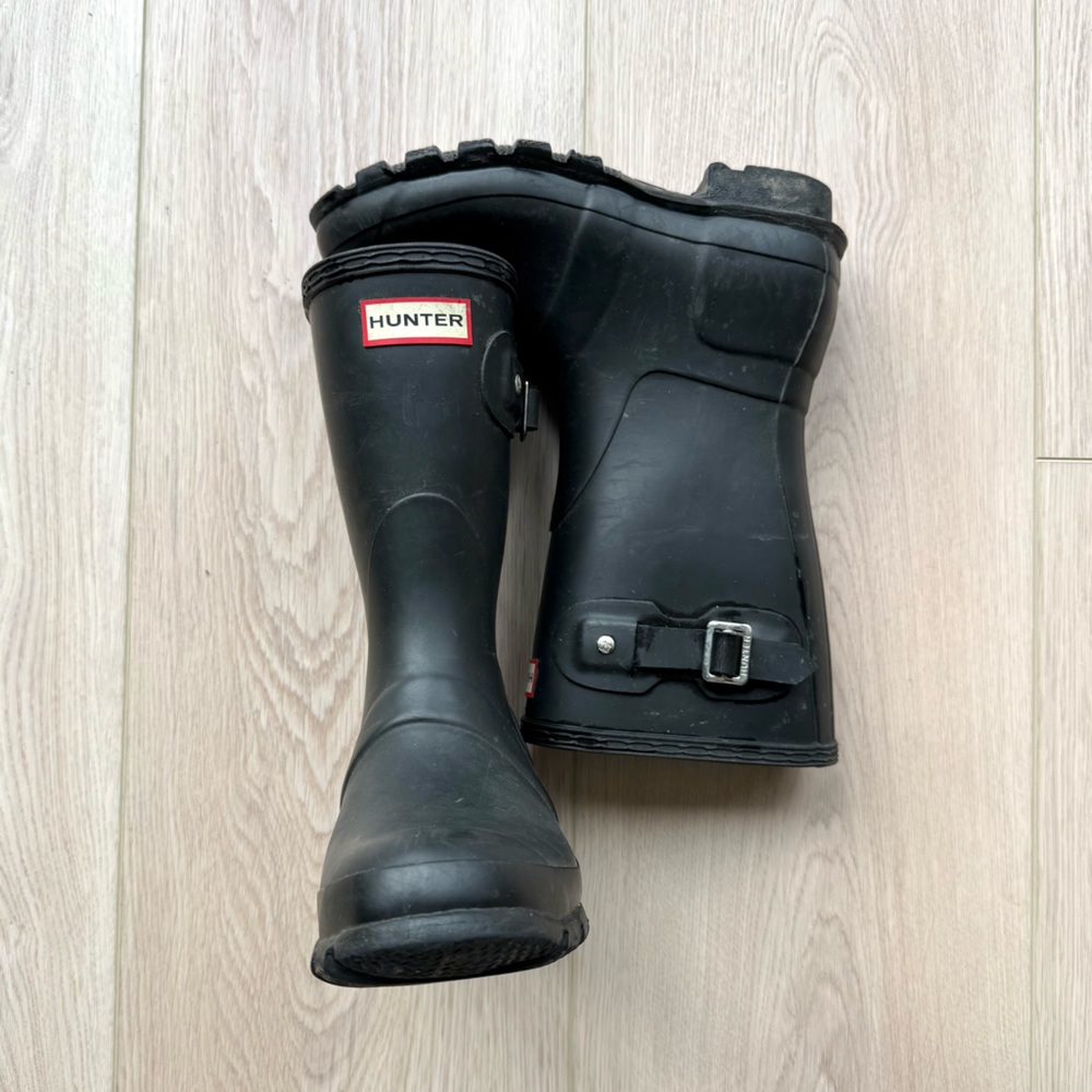 Hunter Classic Black Short Waterproof Boots size US W 6